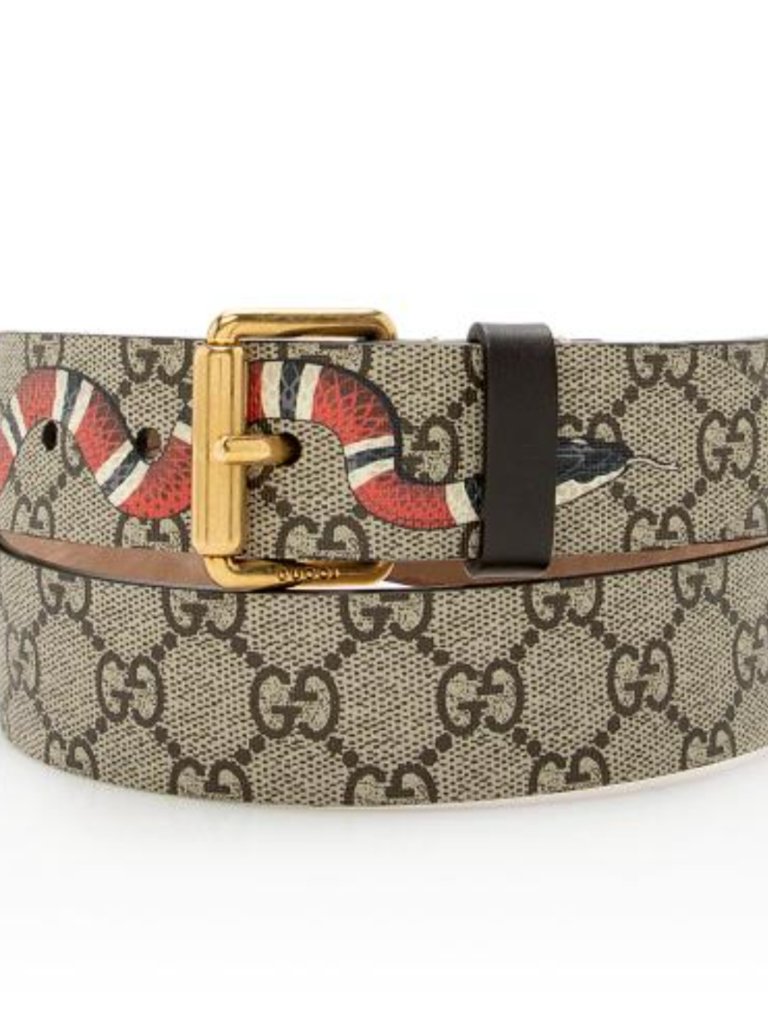 Gucci Gg Supreme Kingsnake Belt Size 85/30